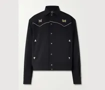 Piping Cowboy Logo-Embroidered Woven Jacket