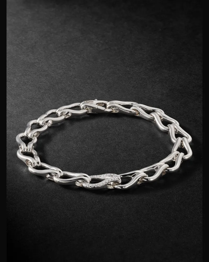 John Hardy Surf Armband aus Silber mit Diamanten Silber