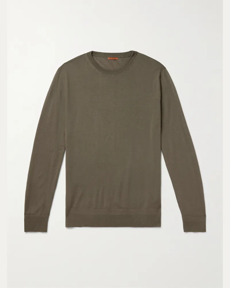 BARENA Ato schmal geschnittener Pullover aus Merinowolle Grün