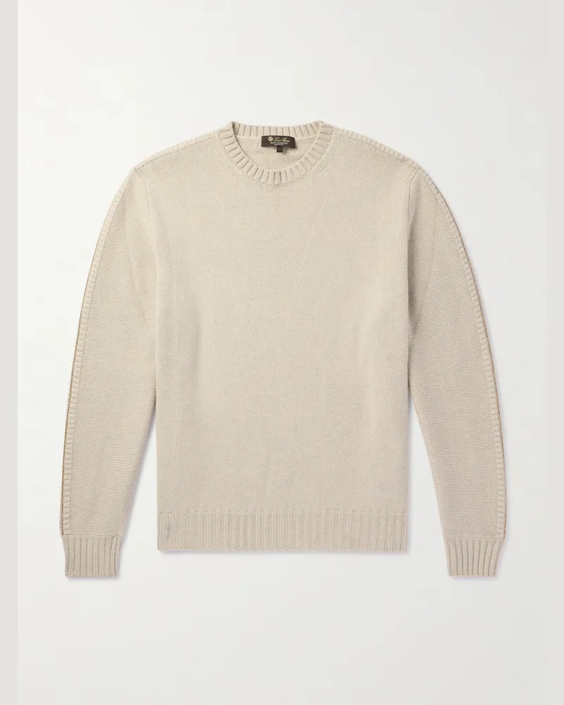 Loro Piana Pullover aus Kaschmir in Birdseye-Strick Neutral