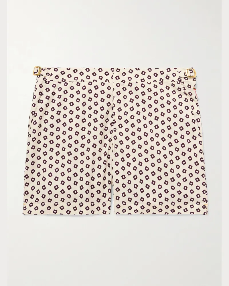 Orlebar Brown Bulldog gerade geschnittene mittellange Badeshorts aus recyceltem Shell mit Print Neutral
