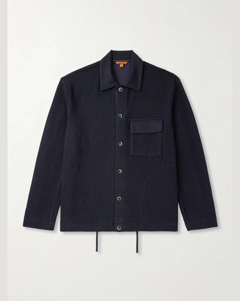 BARENA Blouson aus geripptem Jersey Blau