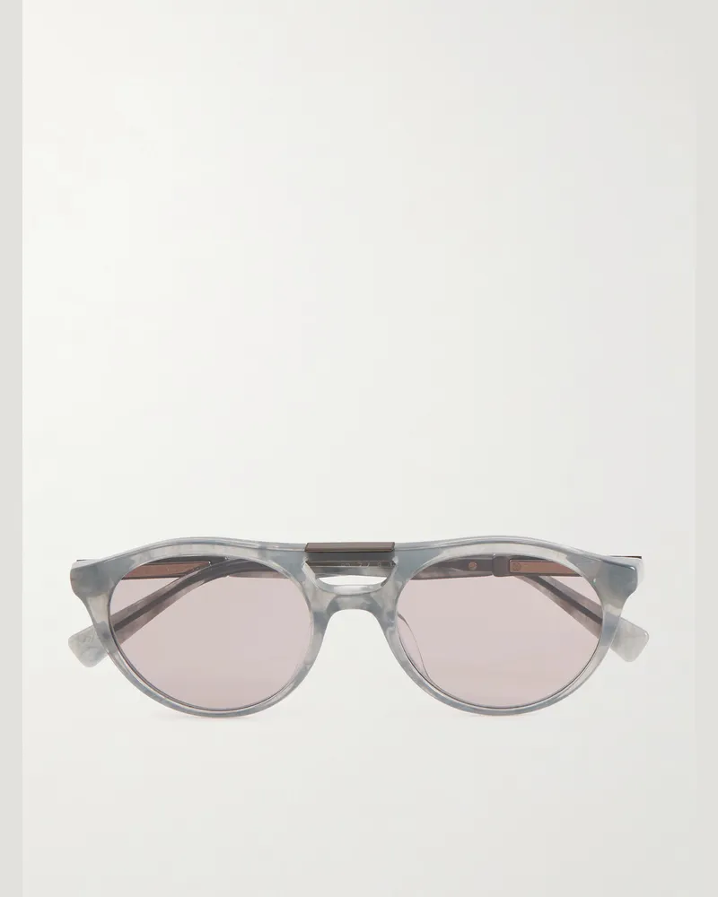 Brunello Cucinelli Round-Frame Acetate Sunglasses Blue