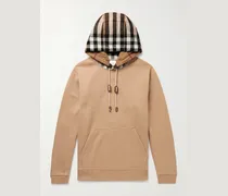 Checked Cotton-Blend Jersey Hoodie