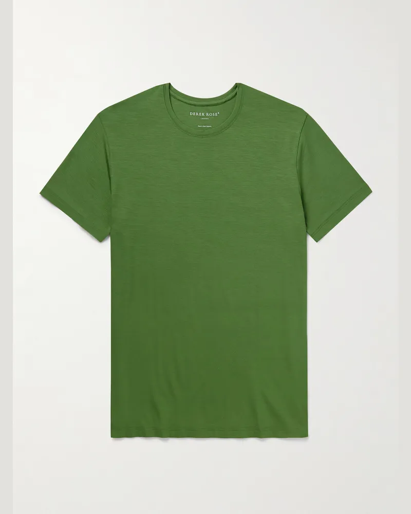 Derek Rose Basel T-Shirt aus Stretch-MicroModal®-Jersey Grün