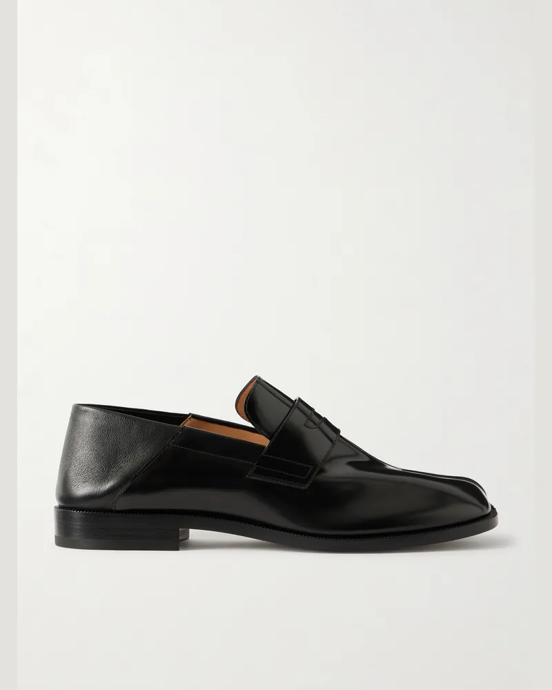 Maison Margiela Tabi Babouche Split-Toe Leather  Loafers Black