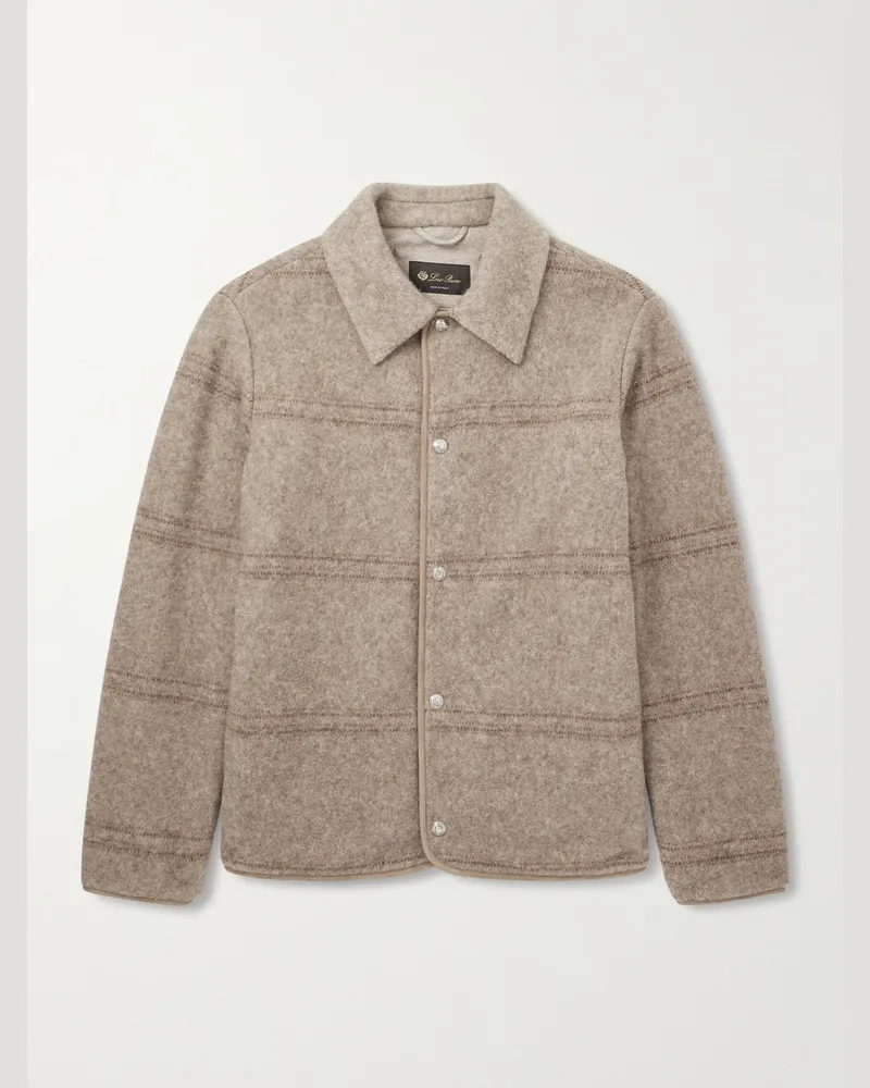 Loro Piana Alta Badia Hemdjacke aus Yakwolle mit Streifen Braun