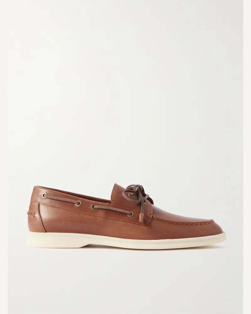 Loro Piana Bootsschuhe aus Leder Braun