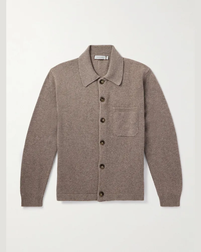 Canali Cardigan aus einer Woll-Kaschmirmischung Neutral