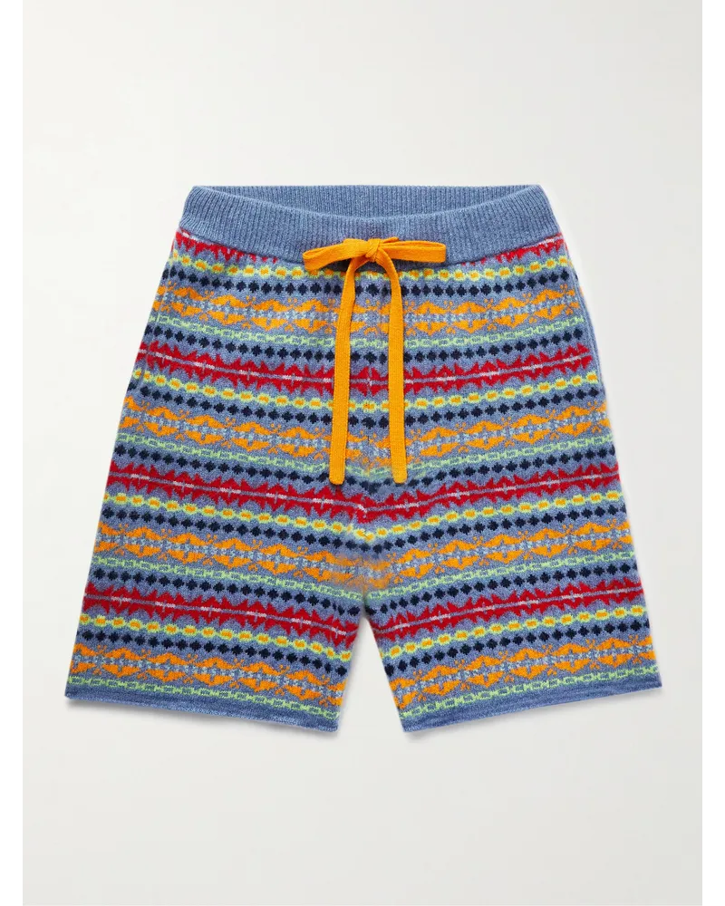 The Elder Statesman Shorts aus Kaschmir mit Fair-Isle-Muster Mehrfarbig