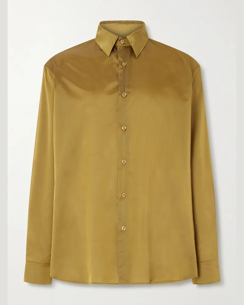 Saint Laurent Hemd aus Taft Grün