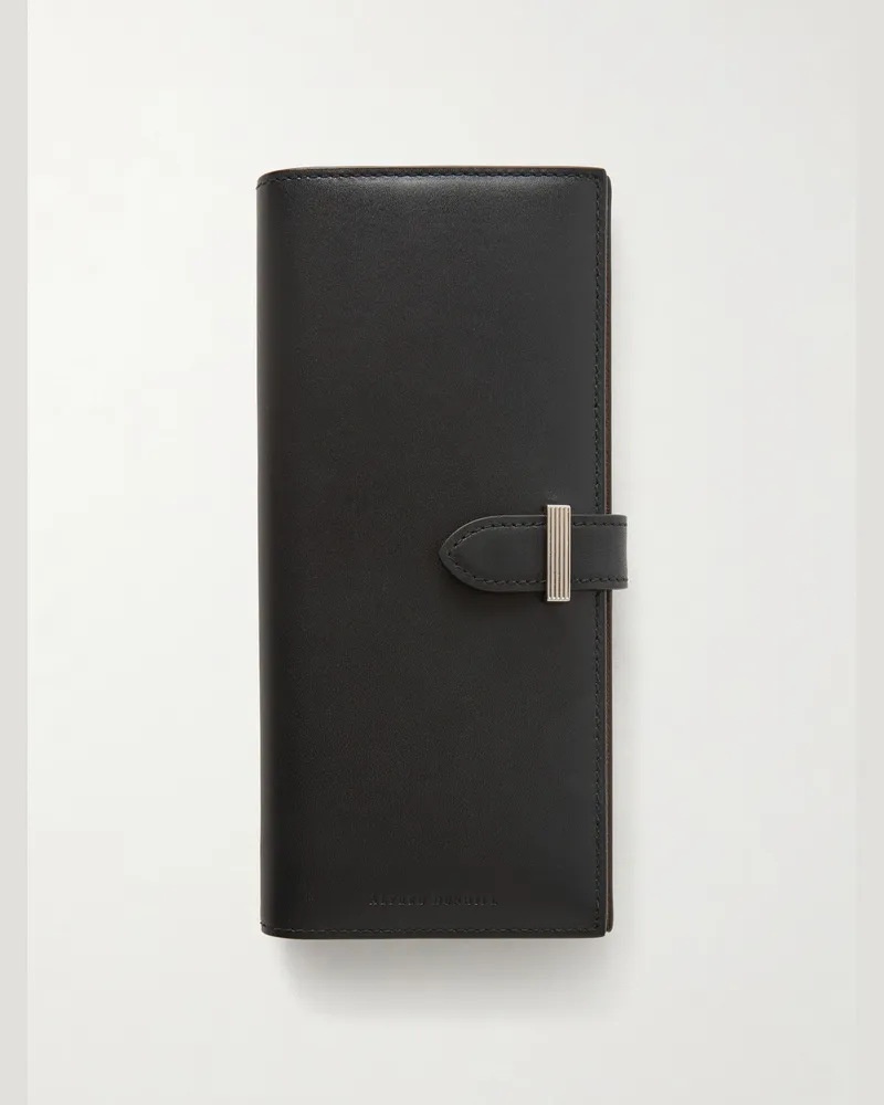 Dunhill Alfred Patina-Leather Billfold Wallet Black