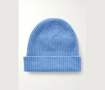 Beanie aus Kaschmir in Rippstrick