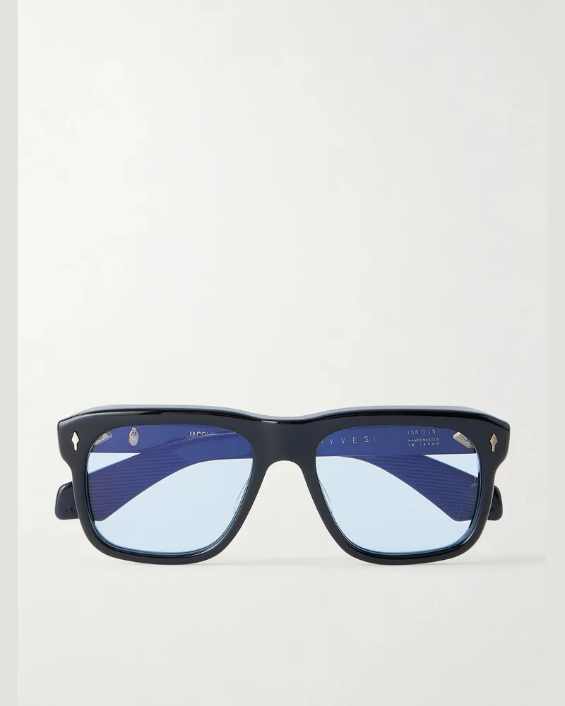 Jacques Marie Mage Yves Square-Frame Acetate Sunglasses Black