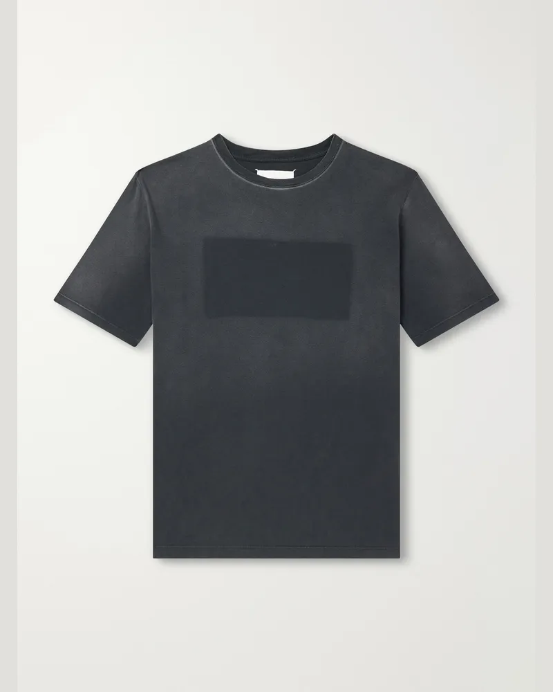 Maison Margiela Printed Cotton-Jersey T-Shirt Black