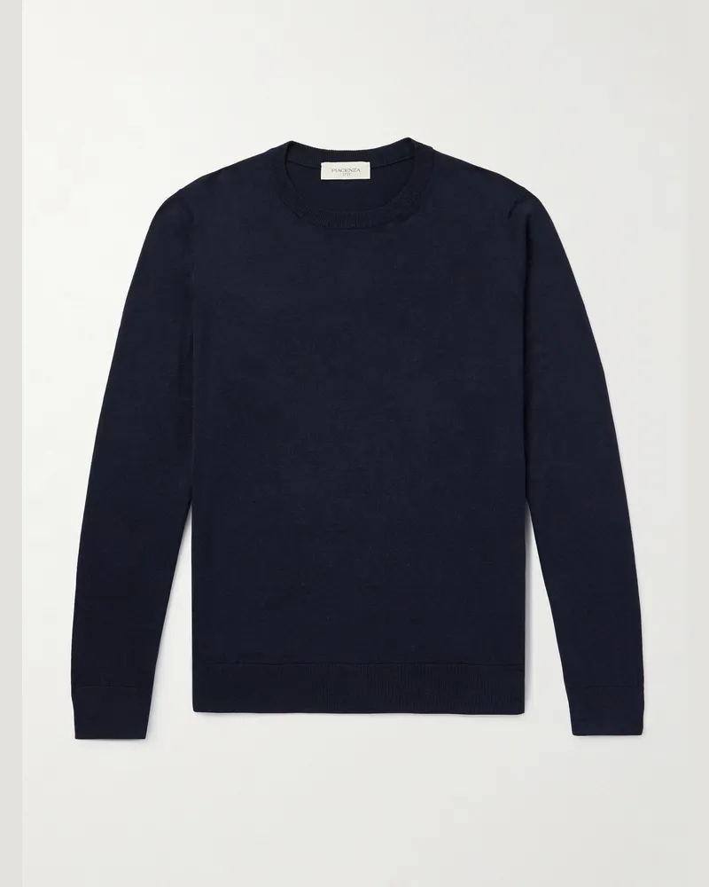 PIACENZA 1733 Pullover aus einer Seiden-Baumwollmischung Blau