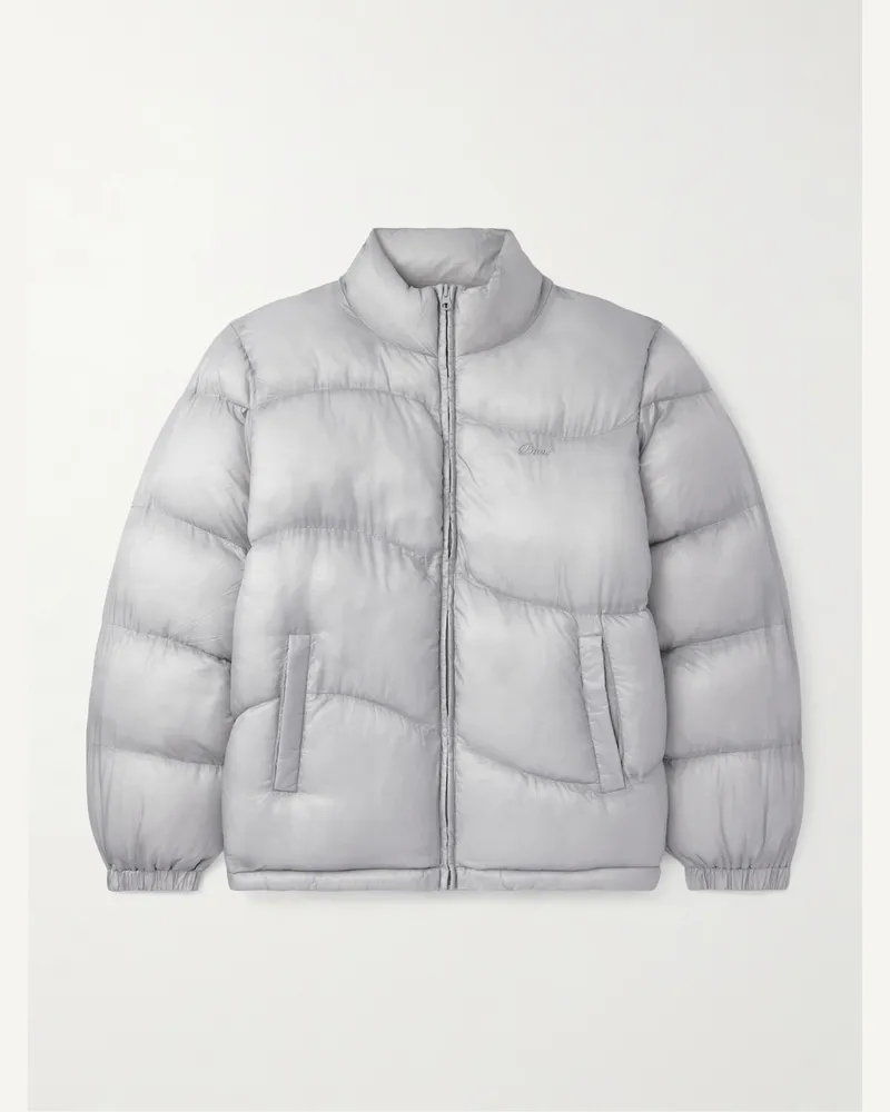 Dime Steppjacke aus wattiertem Nylon-Ripstop mit Logostickerei Silber