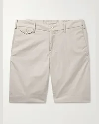 Incotex Schmal geschnittene Bermudashorts aus Stretch-Baumwollpopeline Grau