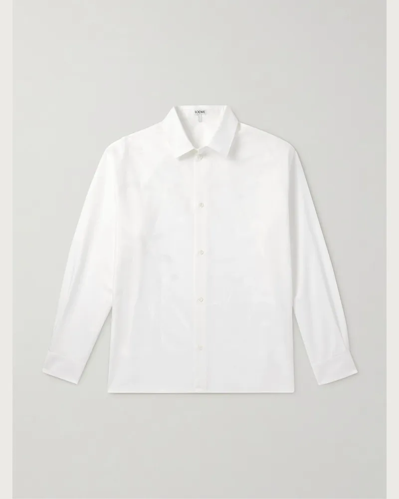 Loewe Hemd aus Baumwoll-Twill mit „Anagram“-Logomuster Weiß