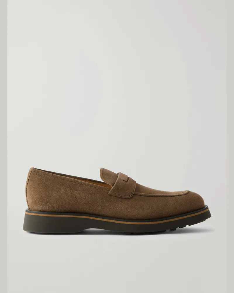 Berluti Alessio Suede Loafers Brown