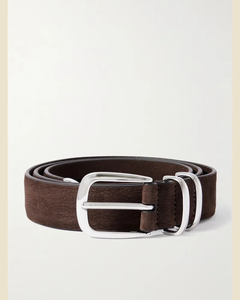 Anderson's 3cm Suede Belt Brown