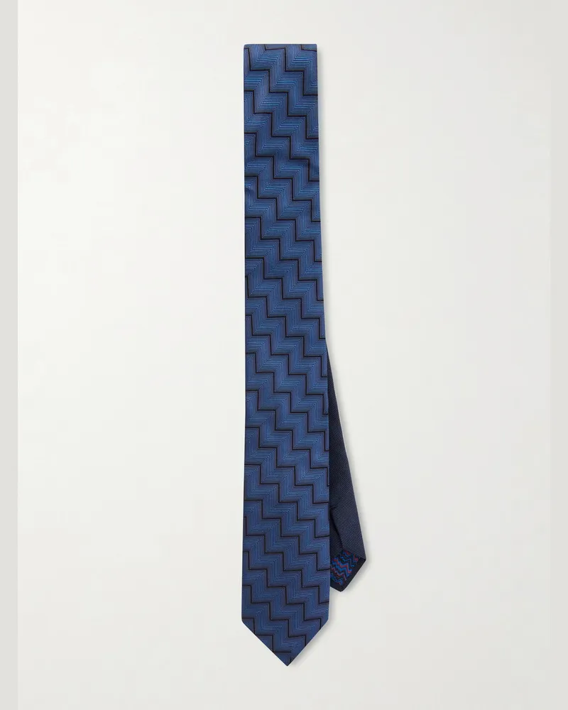 Missoni 7cm Silk-Jacquard Tie Blue