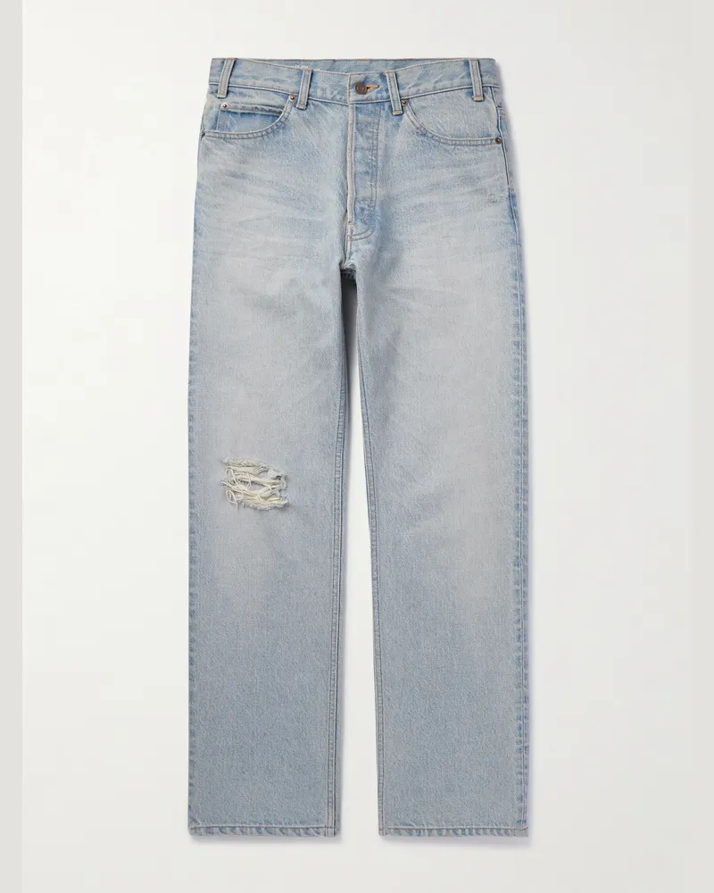 Celine Wesley gerade geschnittene Jeans in Distressed-Optik Blau