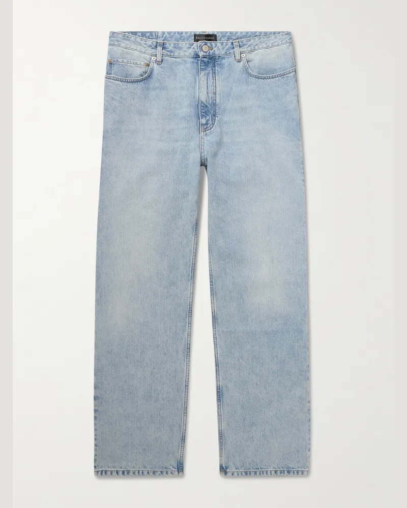 Balenciaga Straight-Leg Jeans Blue