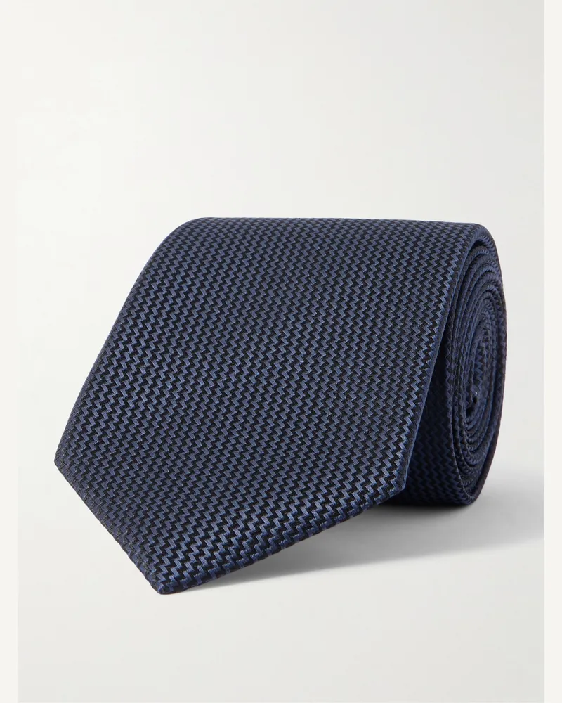 Tom Ford Krawatte aus Seiden-Jacquard, 8 cm Blau