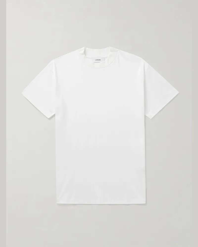 LARDINI T-Shirt aus Jersey aus mercerisierter Baumwolle Weiß