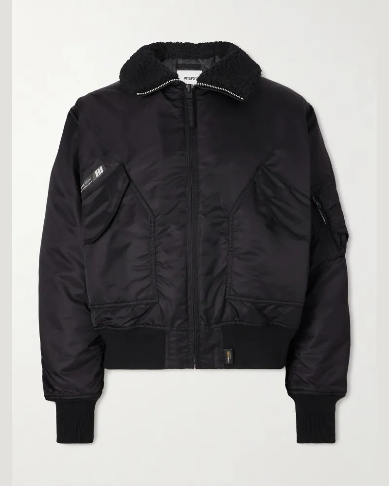 WTAPS Padded Fleece-Trimmed Shell Jacket Black
