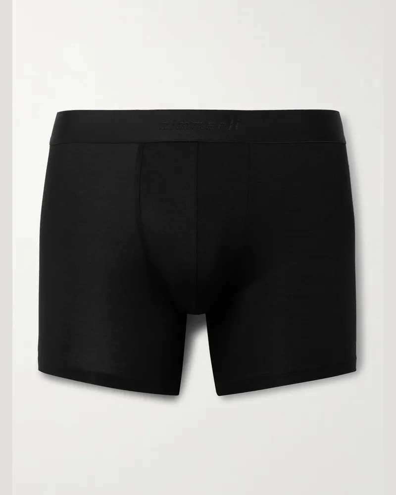 Zimmerli Pureness Stretch-Micro Modal Boxer Briefs Black