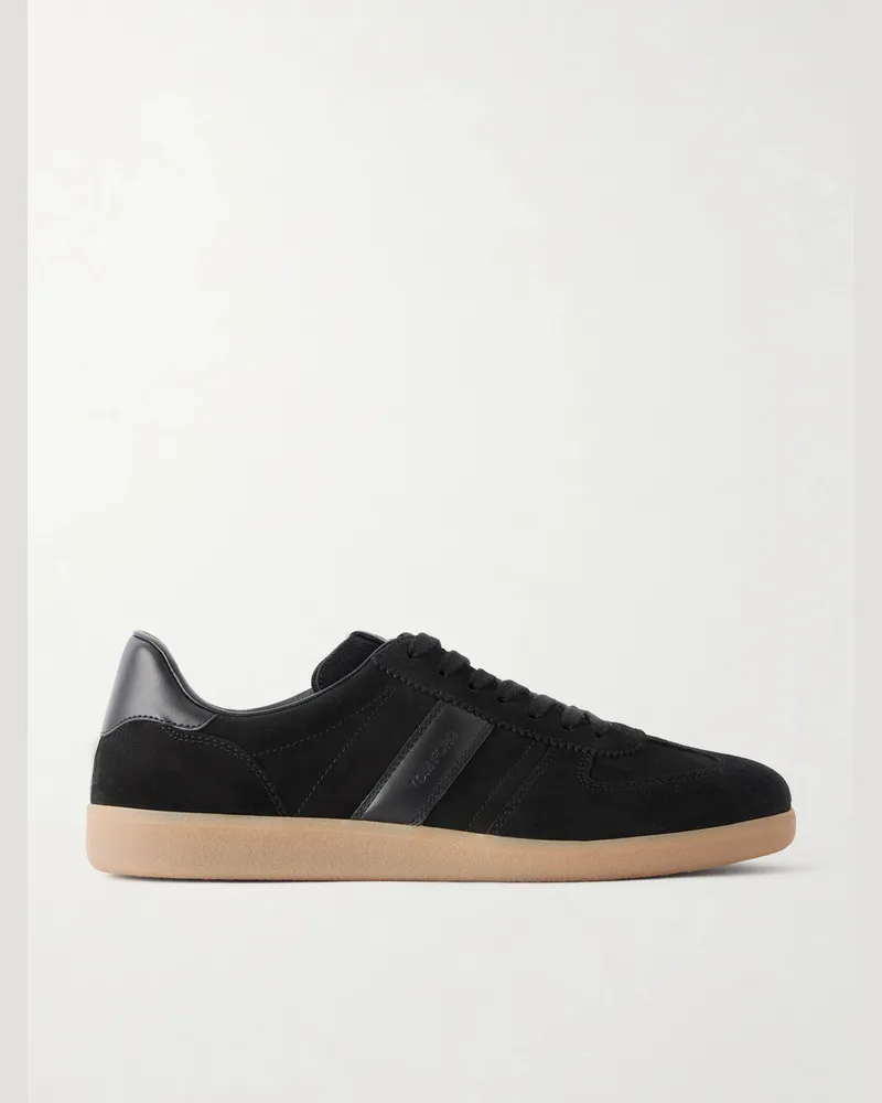 Tom Ford Archer Suede Leather Sneakers Black