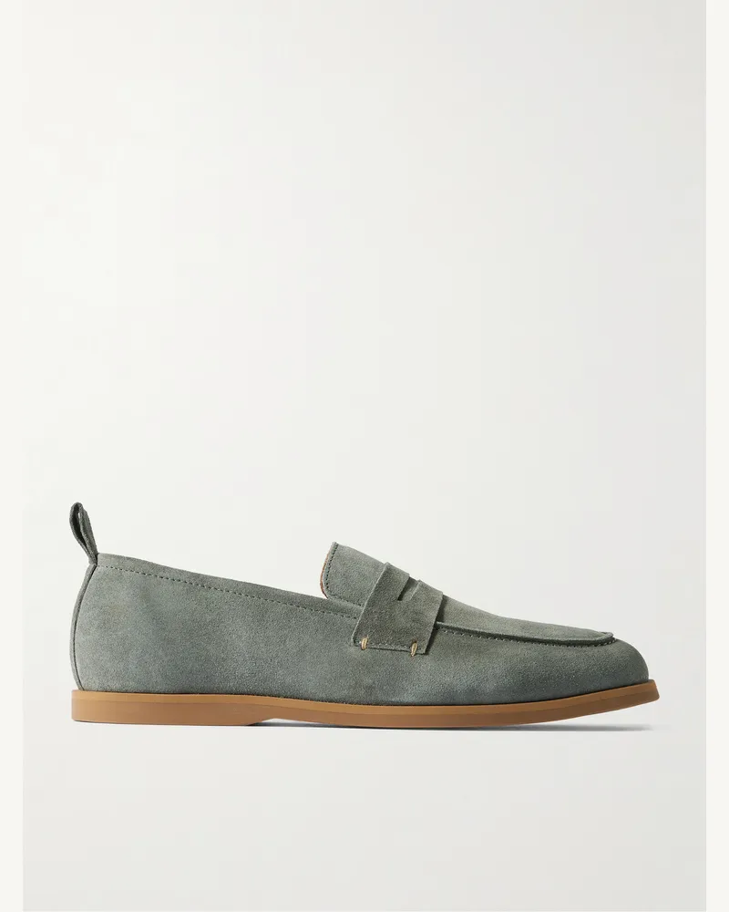 MR P. Leo Pennyloafers aus Veloursleder Grau