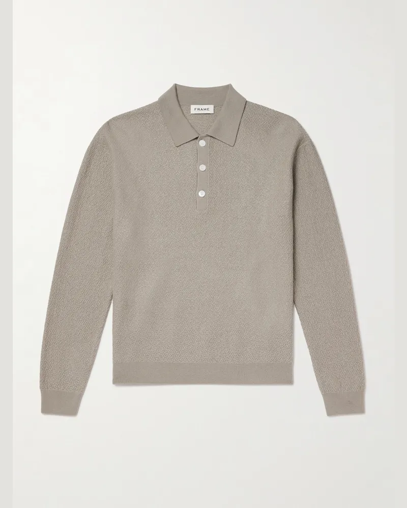 Frame Denim Wool Polo Sweater Gray