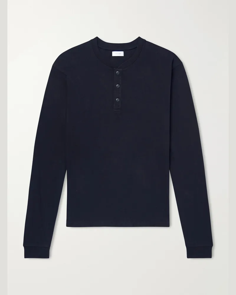 John Elliott + Co Cotton-Jersey Henley T-Shirt Black