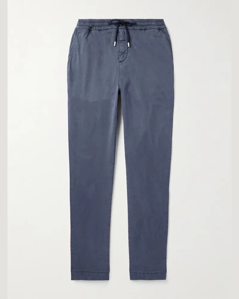 Vilebrequin Clemence Slim-Fit Straight-Leg TENCEL™ Lyocell-Blend Drawstring Trousers Blue