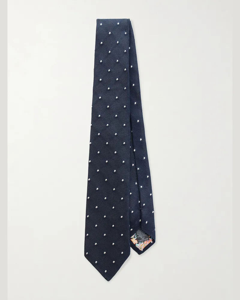 Paul Smith 8cm Polka-Dot Silk Tie Blue