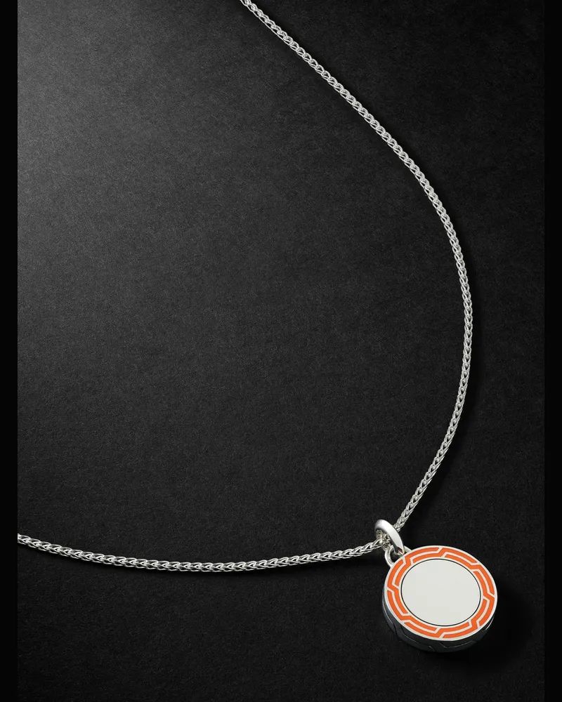 John Hardy Anhängerkette aus Sterlingsilber mit Emaille Orange