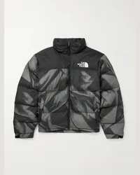 The North Face 1996 Retro Nuptse bedruckte Daunenjacke aus gestepptem Shell mit Kapuze Schwarz