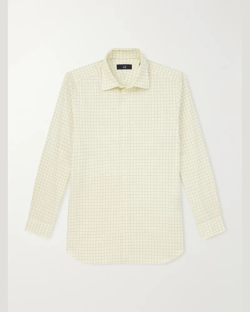 Dunhill Kariertes Hemd aus Baumwolle Gelb