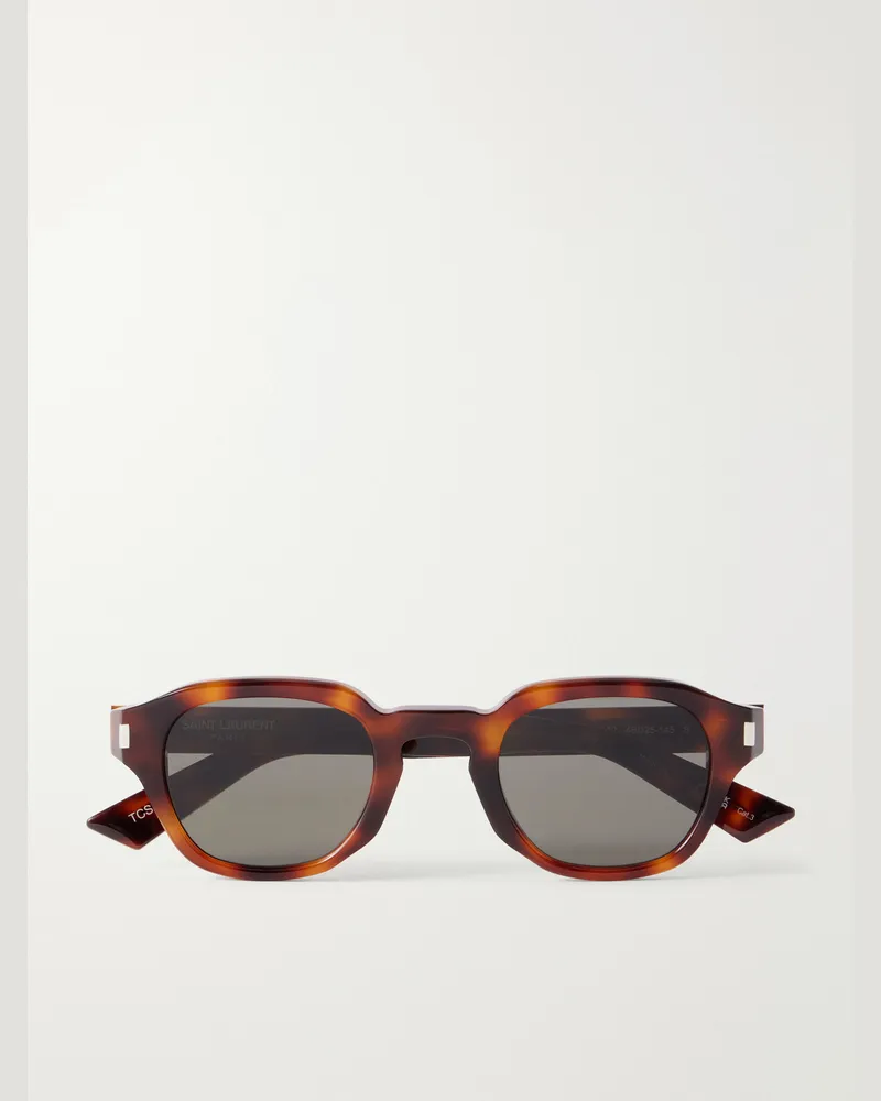 Saint Laurent SL 946 Round-Frame Recycled Acetate Sunglasses Brown