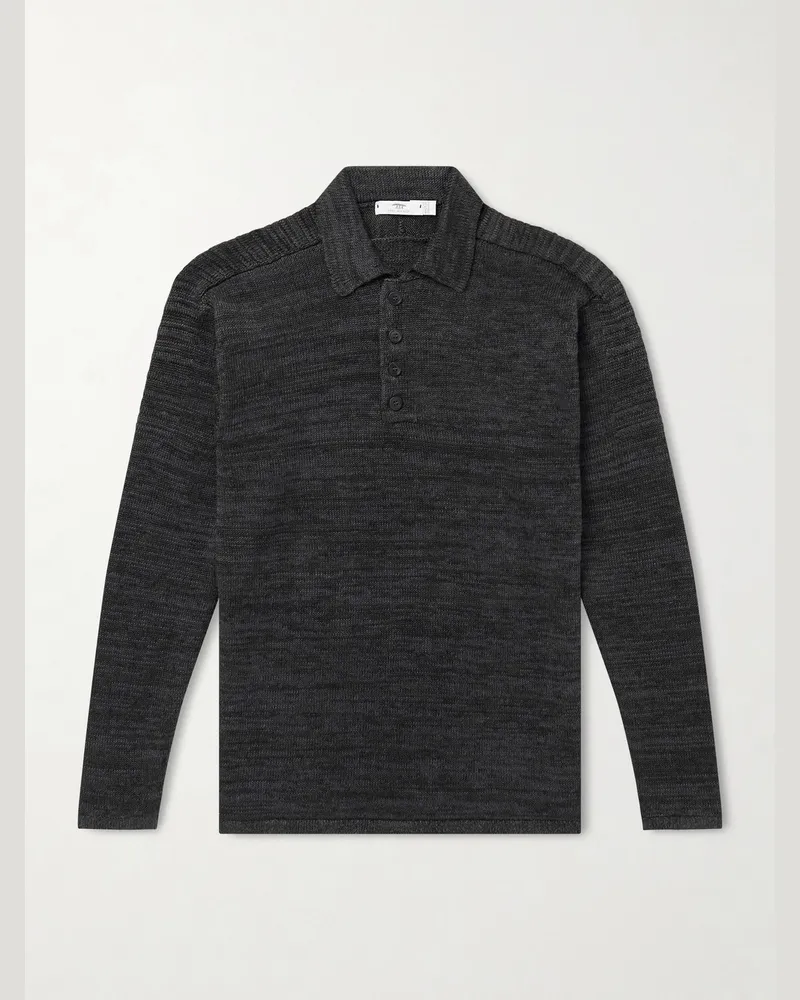 Inis Meáin Honda 50 Linen Polo Shirt Gray