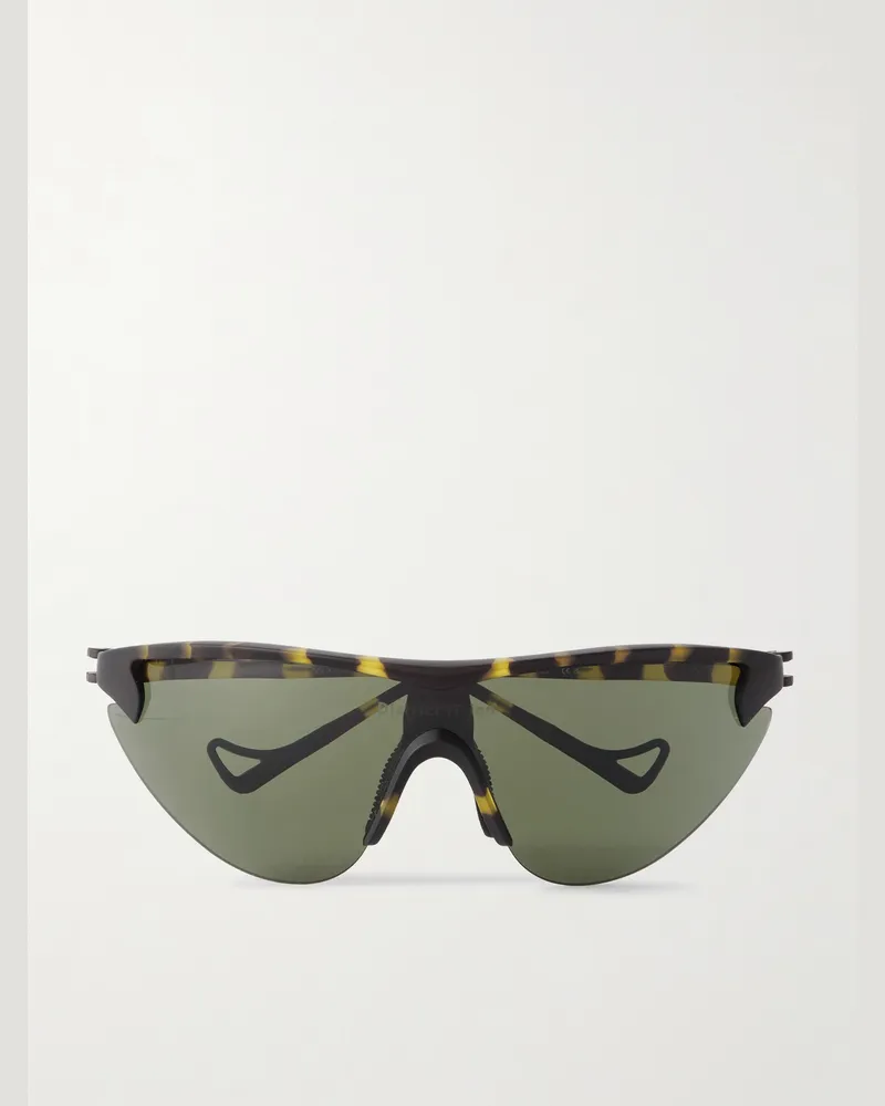 District Vision Yukinori Range Finder Sonnenbrille mit durchgehendem D-Rahmen aus Azetat in Schildpattoptik Grün