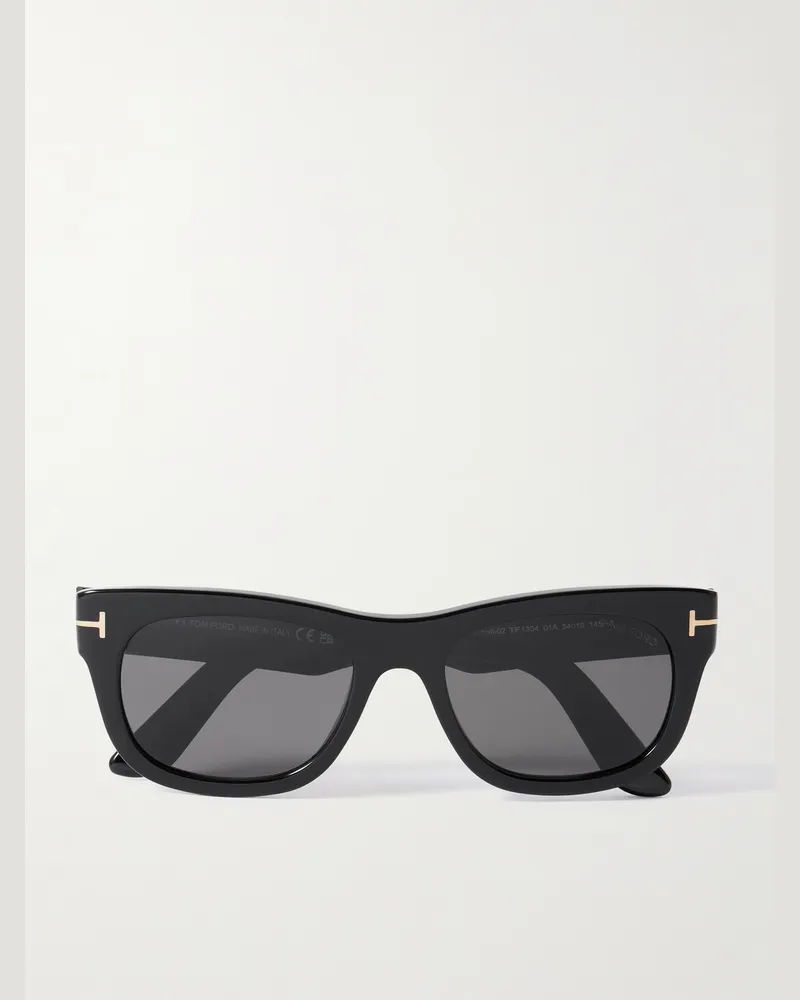 Tom Ford Marshall Rectangular-Frame Acetate Sunglasses Black