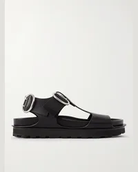 Jil Sander Sandalen aus Leder mit Schnallen Schwarz