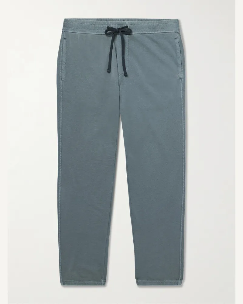 James Perse Loopback Supima Cotton-Jersey Sweatpants Blue