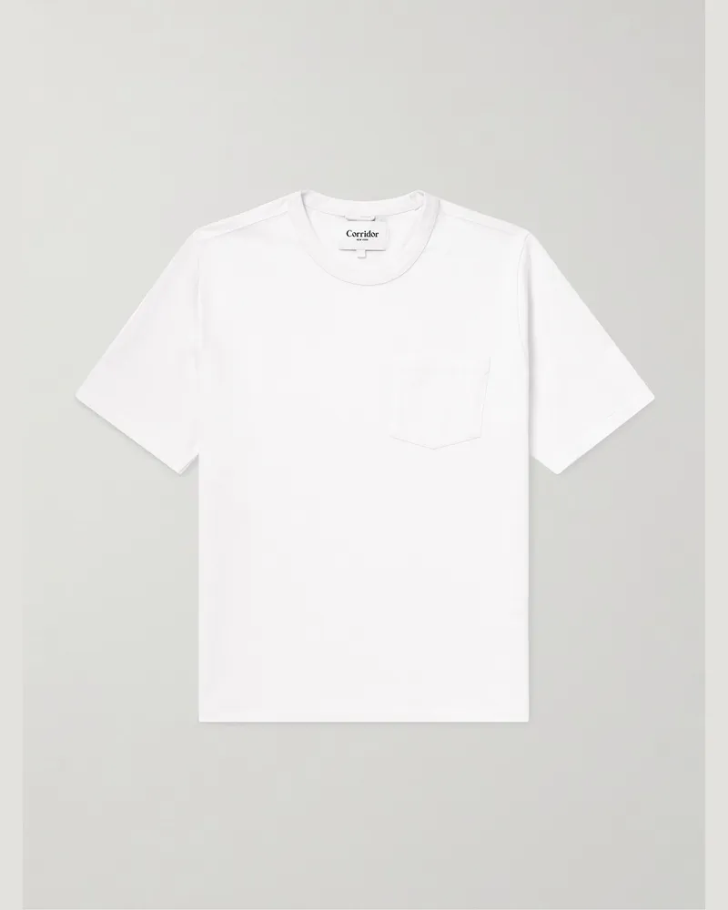 Corridor T-Shirt aus Baumwoll-Jersey in Stückfärbung Weiß