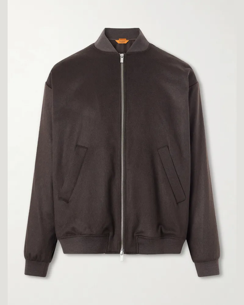 BARENA Cashmere Bomber Jacket Brown