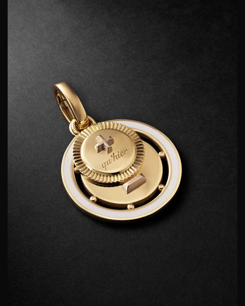 FOUNDRAE L'Eternelle Chanson Couplet Anhänger aus 18 Karat Gold mit Emaille Gold